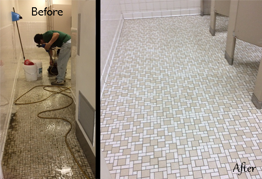 AMS customer's clean tile floor